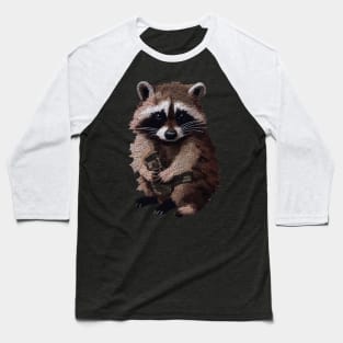 Knitted raccoon Baseball T-Shirt